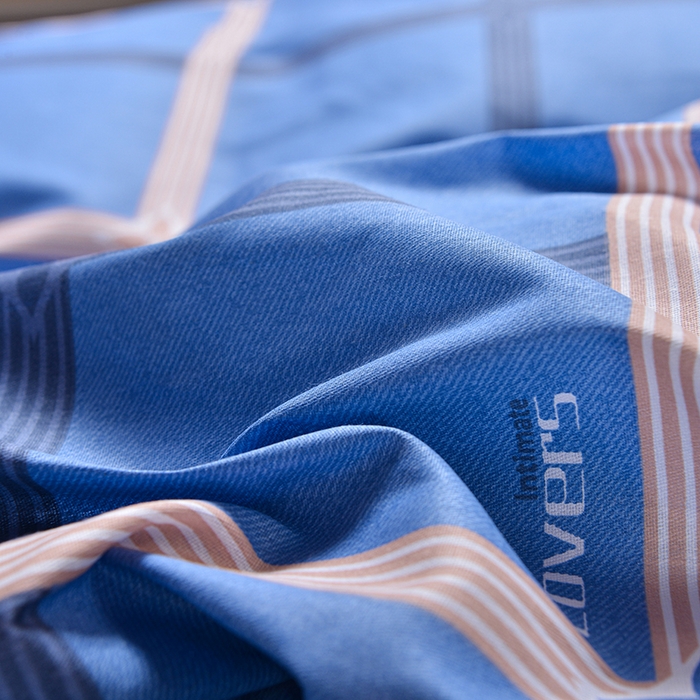 91家纺网 家纺一手货源 找家纺 小雨家纺 2026新款12868纯棉三件套 爱尚-深蓝