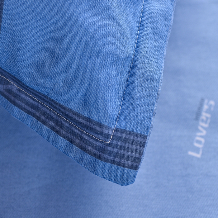 91家纺网 家纺一手货源 找家纺 小雨家纺 2026新款12868纯棉三件套 爱尚-深蓝