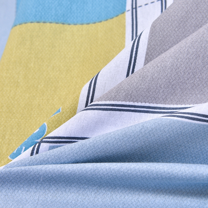 91家纺网 家纺一手货源 找家纺 小雨家纺 2026新款12868纯棉三件套 彩色棋盘-黄