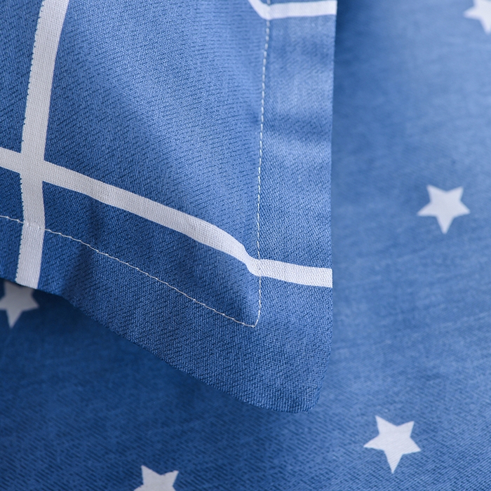 91家纺网 家纺一手货源 找家纺 小雨家纺 2026新款12868纯棉三件套 恋家-蓝