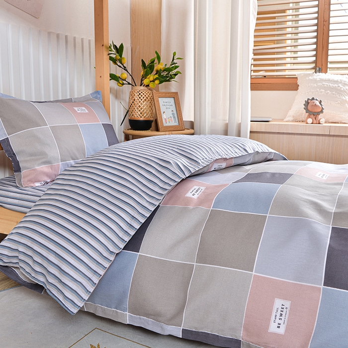 91家纺网 家纺一手货源 找家纺 小雨家纺 2026新款12868纯棉三件套 洛菲情怀-粉