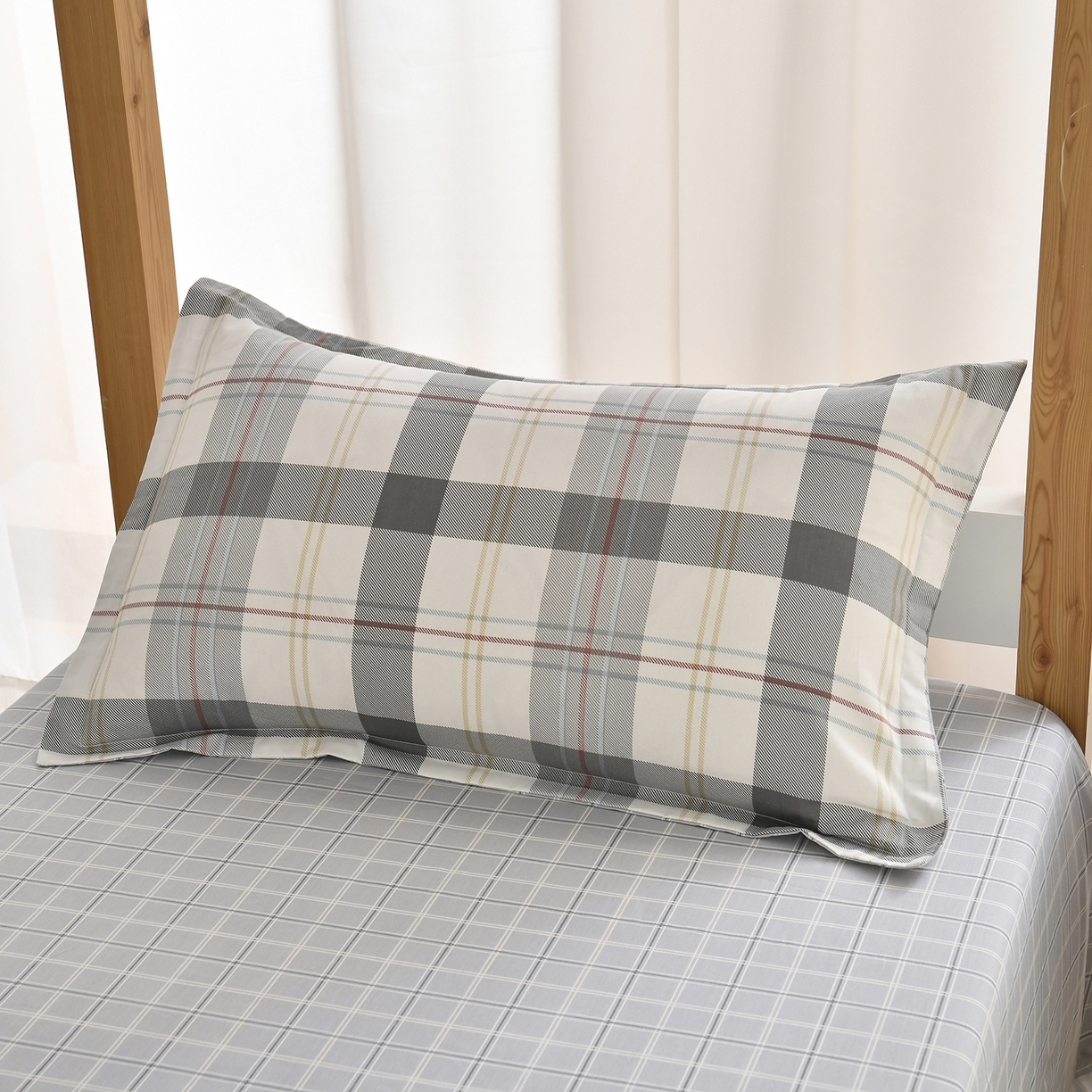 91家纺网 家纺一手货源 找家纺 乐旗家纺 2024新款13372全棉学生宿舍床单款三件套纯棉六件套 布拉格