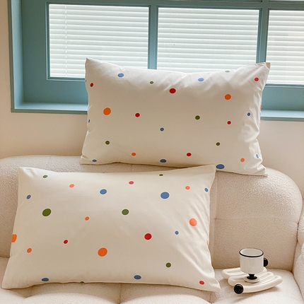 91家纺网 家纺一手货源 找家纺 Mr.pig猪先生水洗棉 2025新款小清新印花水洗棉全棉枕套 甜甜圈