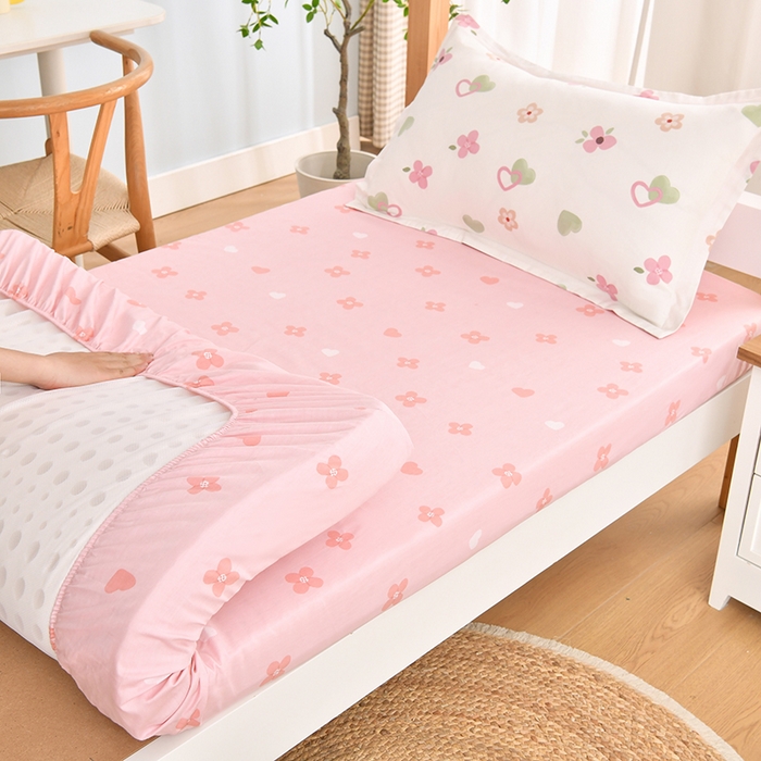 91家纺网 家纺一手货源 找家纺 乐旗家纺 2024新款13372全棉学生宿舍床单款三件套纯棉六件套 映然