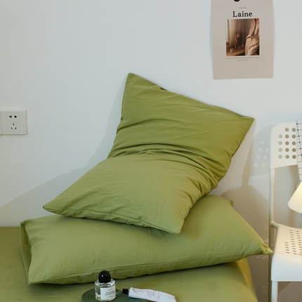 Mr.pig猪先生水洗棉 2025新款纯色水洗棉枕套 牛油果