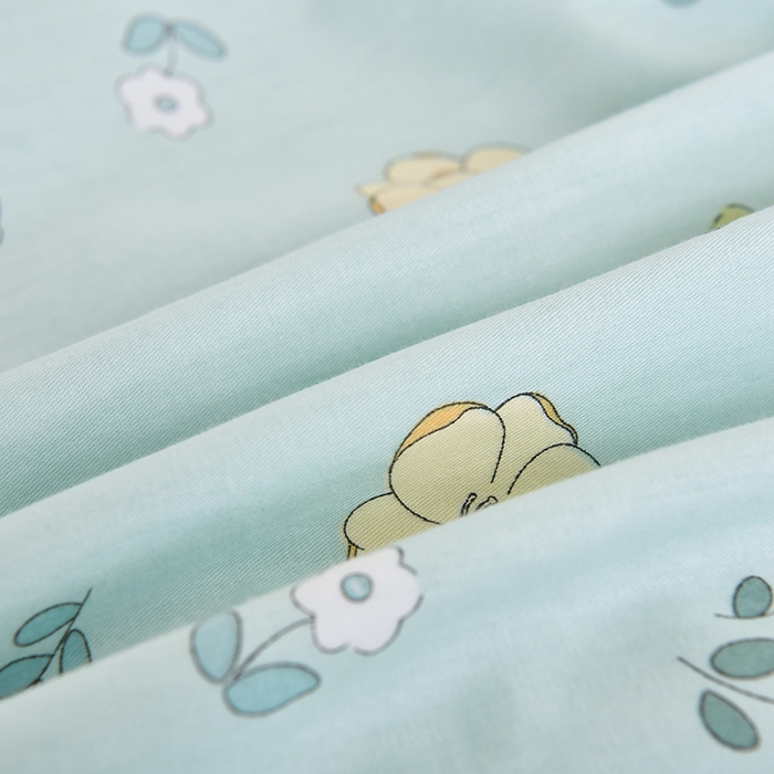 91家纺网 家纺一手货源 找家纺 乐旗家纺 2024新款13372全棉学生宿舍床单款三件套纯棉六件套 花漫漫