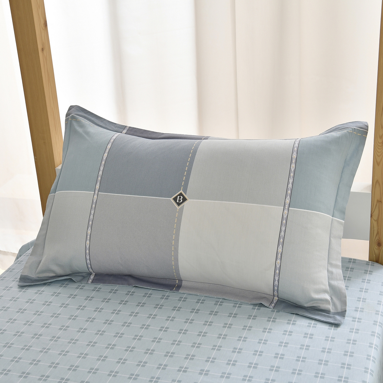 91家纺网 家纺一手货源 找家纺 乐旗家纺 2024新款13372全棉学生宿舍床单款三件套纯棉六件套 西雅图