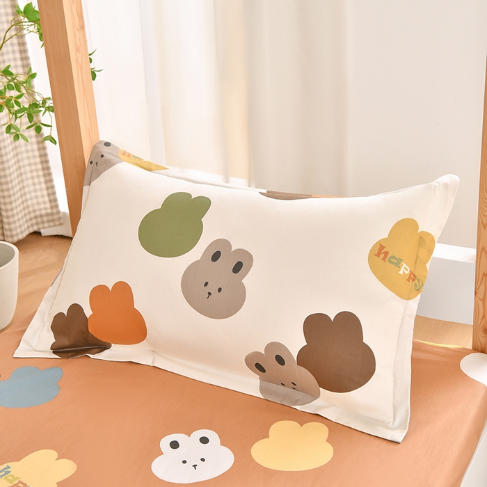 91家纺网 家纺一手货源 找家纺 乐旗家纺 2024新款13372全棉学生宿舍床单款三件套纯棉六件套 青蛙王子