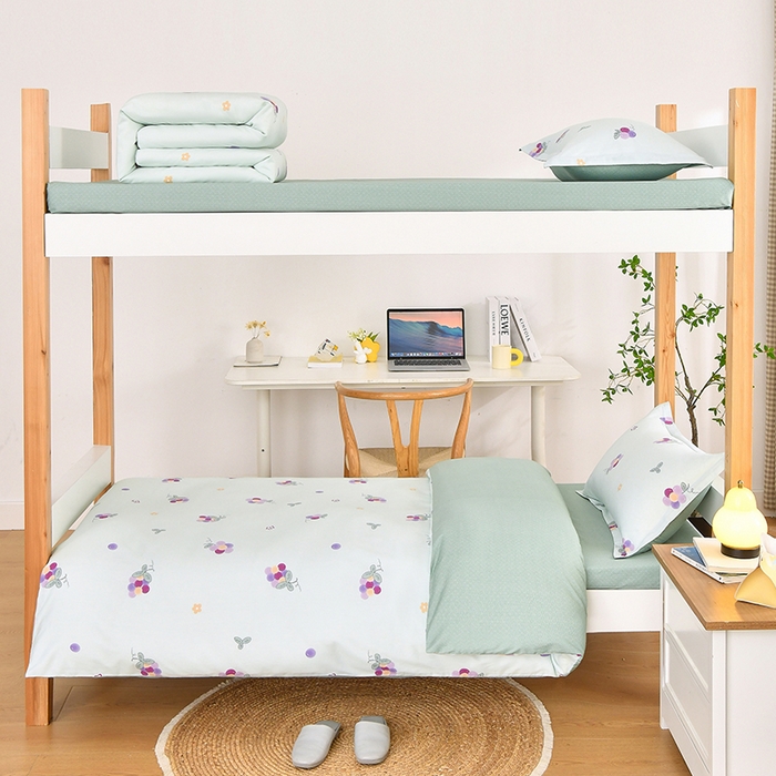 91家纺网 家纺一手货源 找家纺 乐旗家纺 2024新款13372全棉学生宿舍床单款三件套纯棉六件套 多肉葡萄