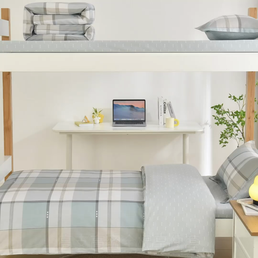 91家纺网 家纺一手货源 找家纺 乐旗家纺 2024新款13372全棉学生宿舍床单款三件套纯棉六件套 威风