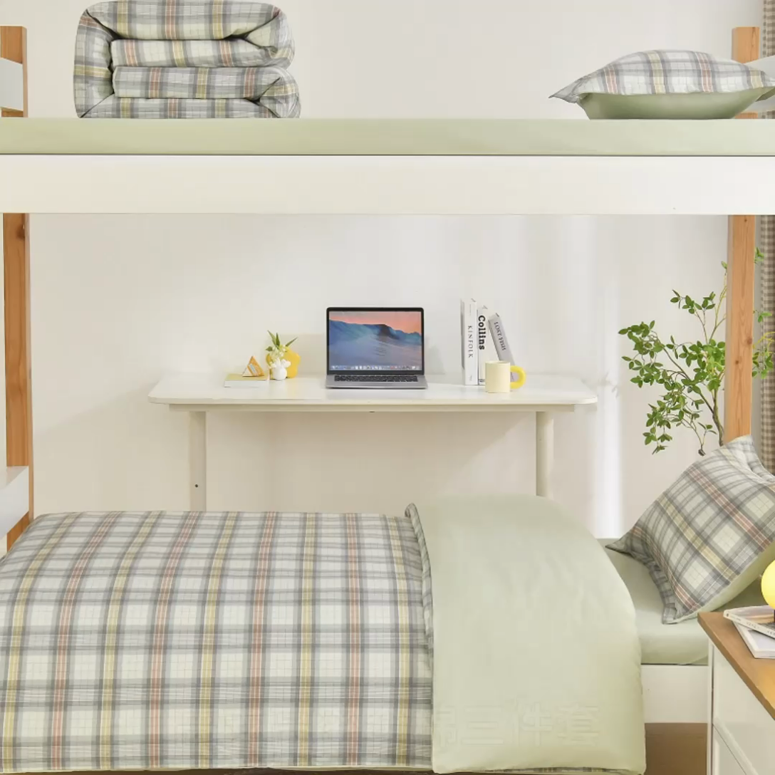 91家纺网 家纺一手货源 找家纺 乐旗家纺 2024新款13372全棉学生宿舍床单款三件套纯棉六件套 彩色空间