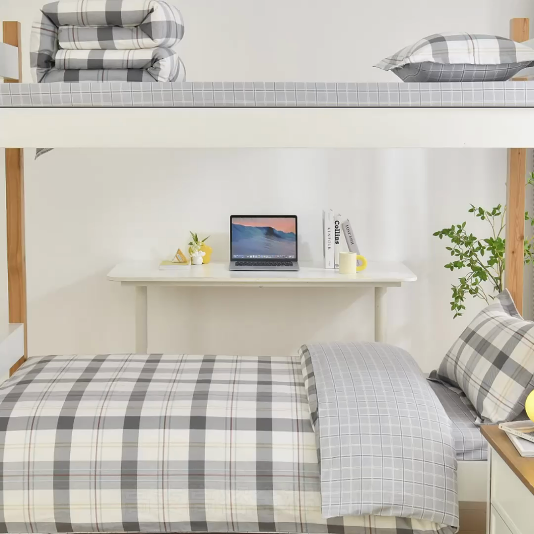 91家纺网 家纺一手货源 找家纺 乐旗家纺 2024新款13372全棉学生宿舍床单款三件套纯棉六件套 布拉格