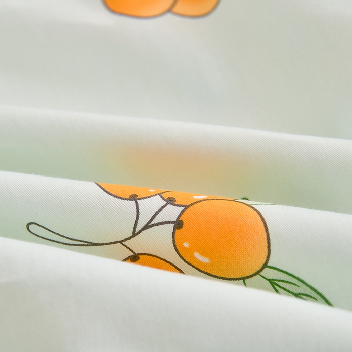 91家纺网 家纺一手货源 找家纺 乐旗家纺 2024新款13372全棉学生宿舍床单款三件套纯棉六件套 橙子汽水