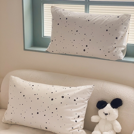 91家纺网 家纺一手货源 找家纺 Mr.pig猪先生水洗棉 2025新款小清新印花水洗棉全棉枕套 水墨点点