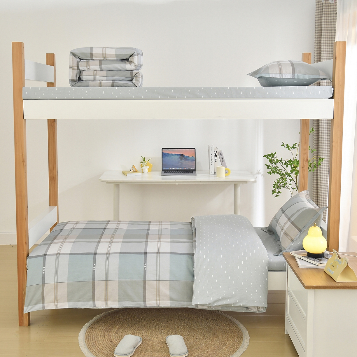 91家纺网 家纺一手货源 找家纺 乐旗家纺 2024新款13372全棉学生宿舍床单款三件套纯棉六件套 威风