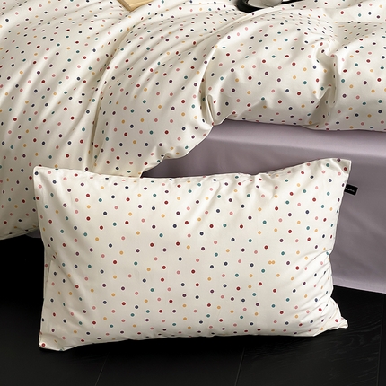 Mr.pig猪先生水洗棉 2025新款小清新印花水洗棉全棉枕套 五彩波点