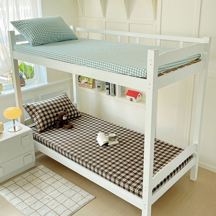 妖妖家纺 2025新款软糯格子学生床笠 一杯拿铁