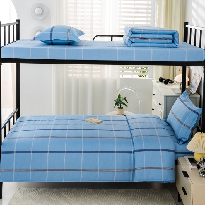 91家纺网 家纺一手货源 找家纺 上学郎家居 2025新款全棉13372学生三件套100棉单人床纯棉六件套学生宿舍床上用品 梦幻寝室