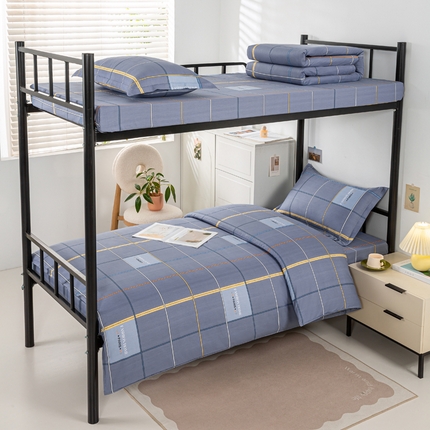 91家纺网 家纺一手货源 找家纺 （总）上学郎家居 2025新款全棉13372学生三件套100棉单人床纯棉六件套学生宿舍床上用品