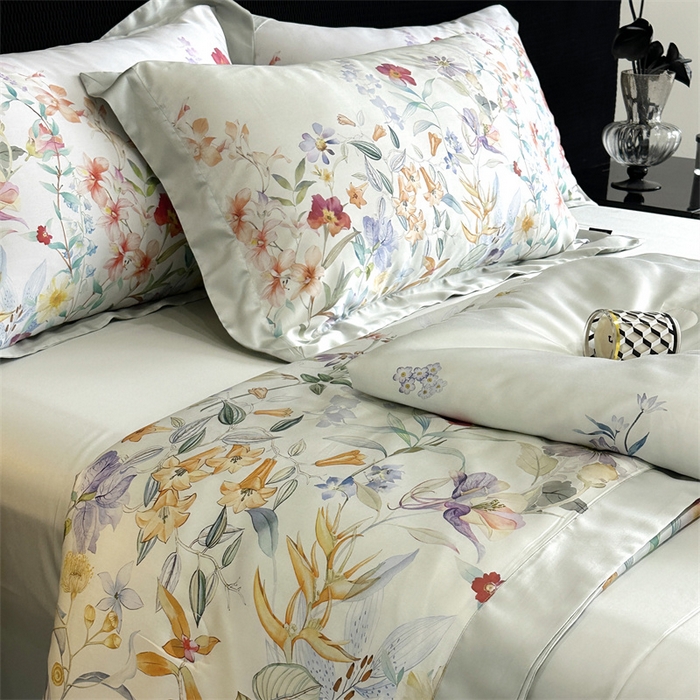 91家纺网 家纺一手货源 找家纺 （总）馨蕊家居 2025新款80SLF奥地利兰精天丝夏被四件套-知否 风格二