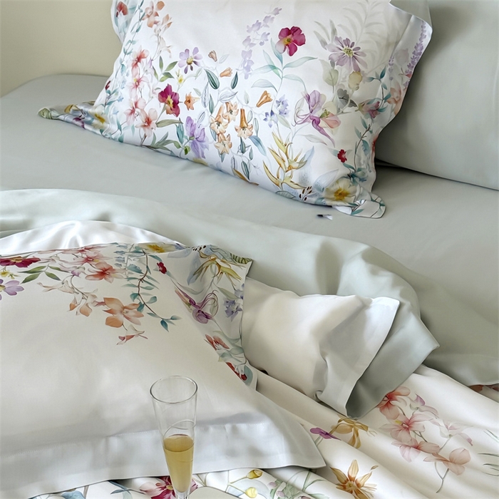 91家纺网 家纺一手货源 找家纺 馨蕊家居 2025新款80SLF奥地利兰精天丝四件套-知否 天丝知否-月光白