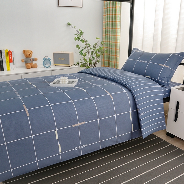 91家纺网 家纺一手货源 找家纺 乐旗家纺 2025新款A类AB版全棉环保印花学生上下铺宿舍三件套六件套 凯尔洛