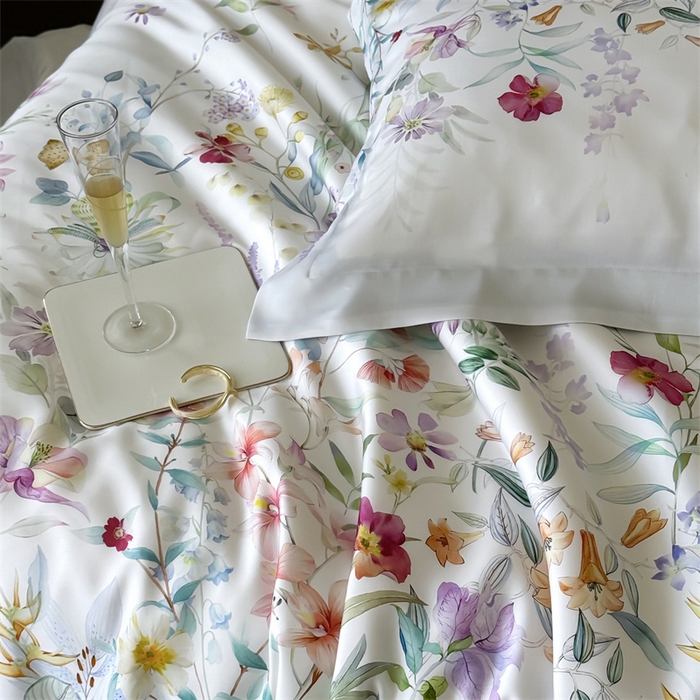 91家纺网 家纺一手货源 找家纺 馨蕊家居 2025新款80SLF奥地利兰精天丝夏被四件套-知否 风格一 夏被知否-月光白