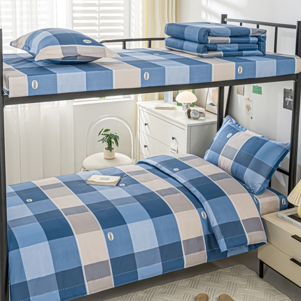 91家纺网 家纺一手货源 找家纺 （总）上学郎家居 2025新款全棉13372学生三件套100棉单人床纯棉六件套学生宿舍床上用品