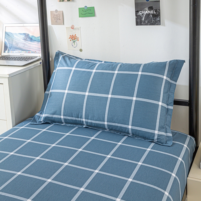 91家纺网 家纺一手货源 找家纺 上学郎家居 2025新款全棉13372学生三件套100棉单人床纯棉六件套学生宿舍床上用品 海兰格