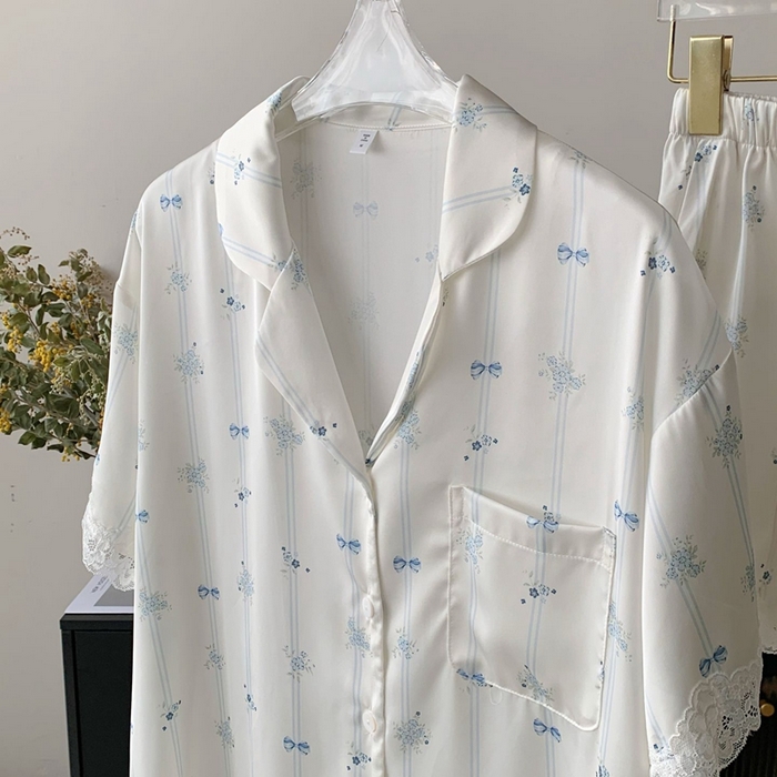 91家纺网 家纺一手货源 找家纺 （总）妍景2025新款冰雪丝-蓝风铃家居服