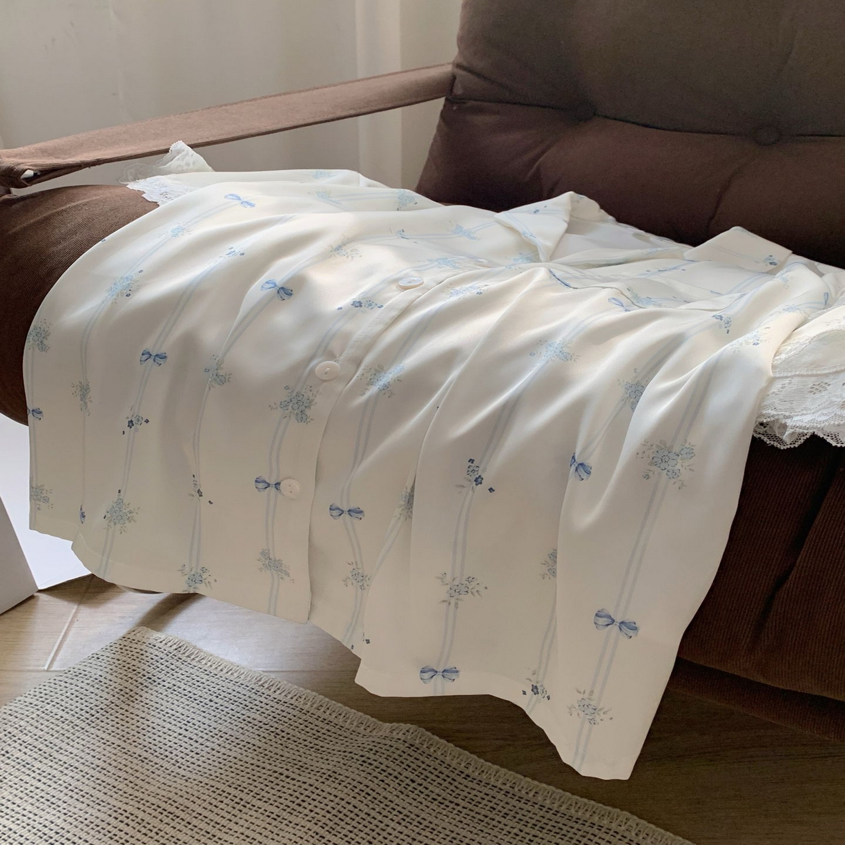 91家纺网 家纺一手货源 找家纺 （总）妍景2025新款冰雪丝-蓝风铃家居服