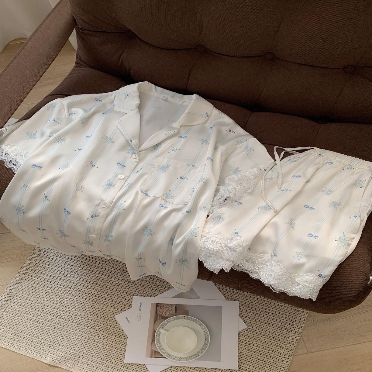 91家纺网 家纺一手货源 找家纺 （总）妍景2025新款冰雪丝-蓝风铃家居服