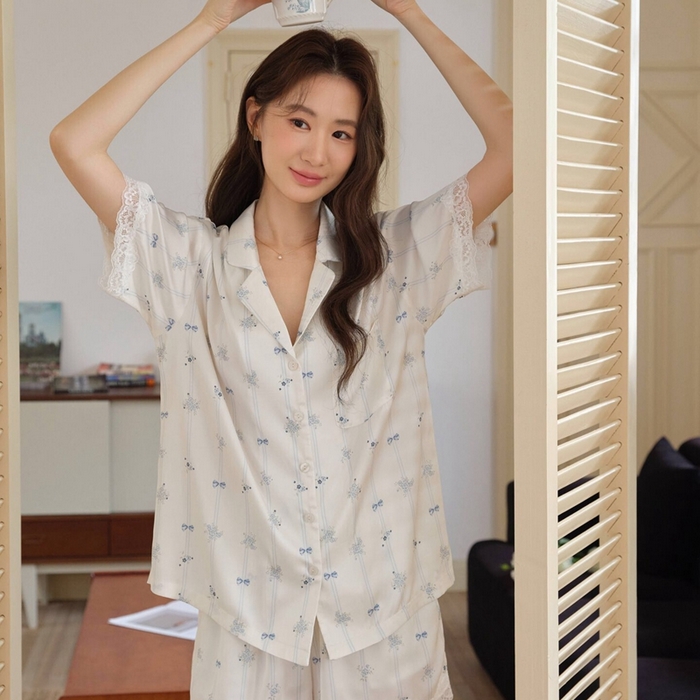 91家纺网 家纺一手货源 找家纺 （总）妍景2025新款冰雪丝-蓝风铃家居服