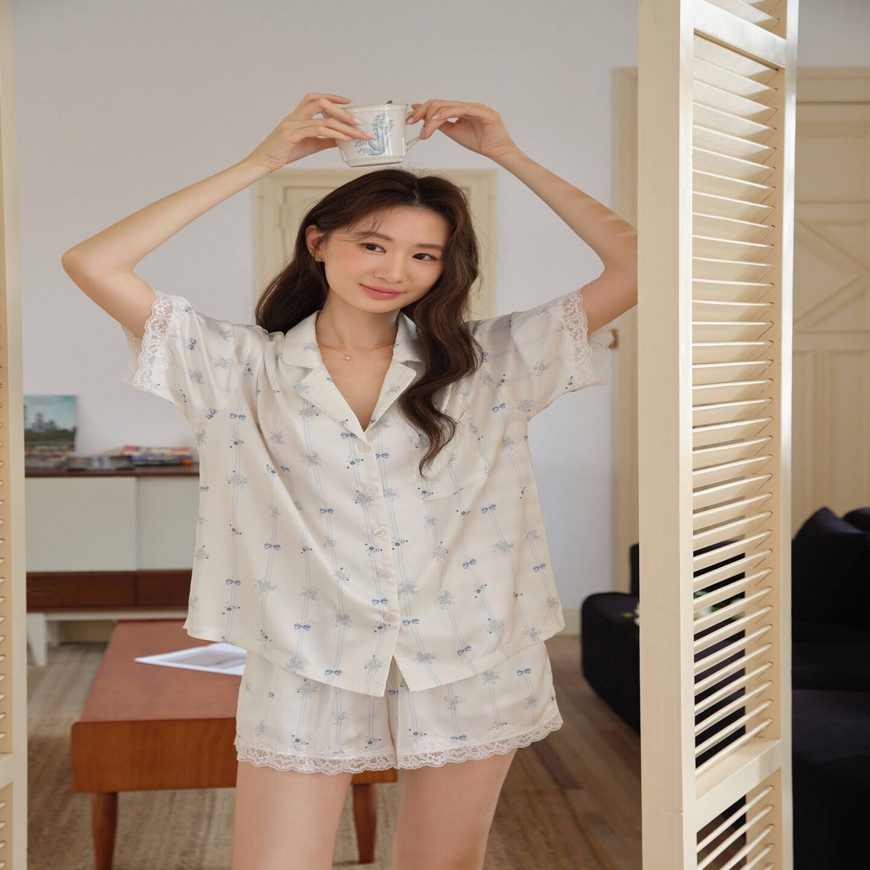 91家纺网 家纺一手货源 找家纺 （总）妍景2025新款冰雪丝-蓝风铃家居服