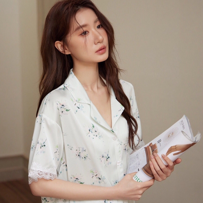 91家纺网 家纺一手货源 找家纺 （总）妍景2025新款冰雪丝-雨后花园家居服