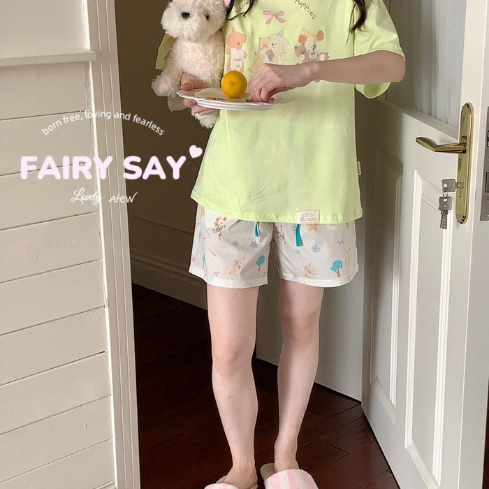 91家纺网 家纺一手货源 找家纺 （总）妍景2025新款宅家少女睡衣短袖短裤