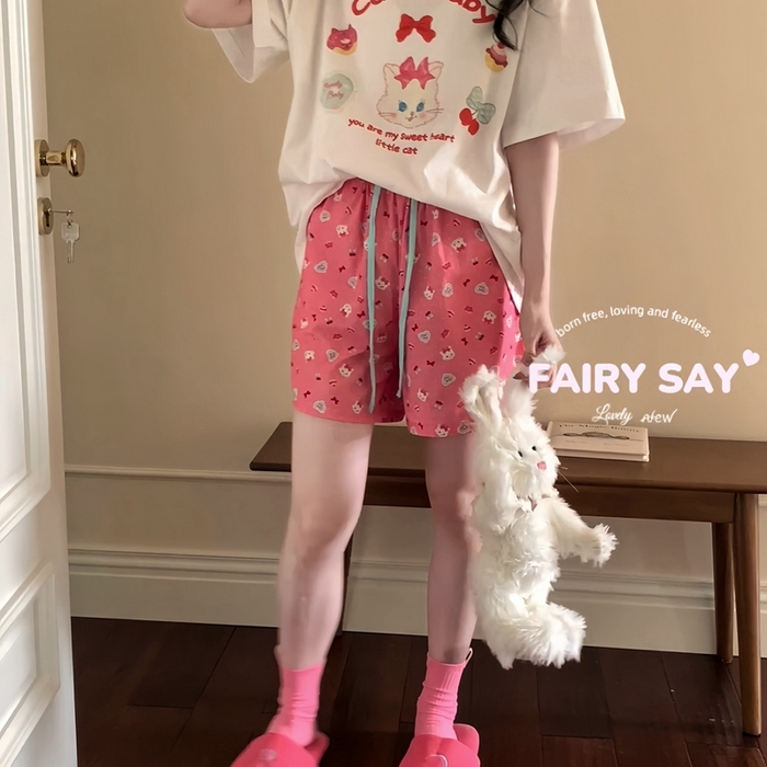 91家纺网 家纺一手货源 找家纺 （总）妍景2025新款宅家少女睡衣短袖短裤