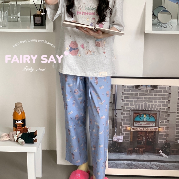 91家纺网 家纺一手货源 找家纺 （总）妍景2025新款宅家少女睡衣短袖长裤