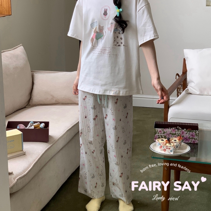 91家纺网 家纺一手货源 找家纺 （总）妍景2025新款宅家少女睡衣短袖长裤