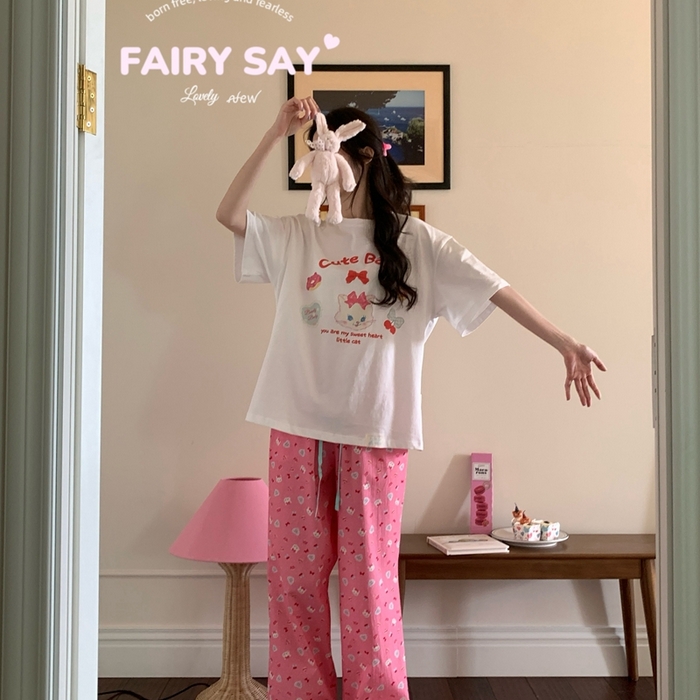 91家纺网 家纺一手货源 找家纺 （总）妍景2025新款宅家少女睡衣短袖长裤