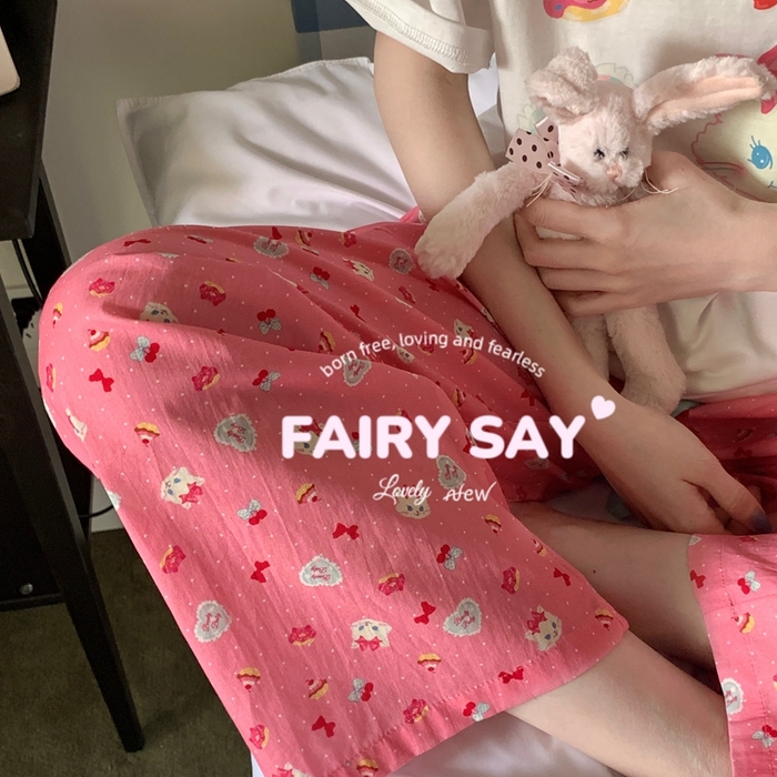 91家纺网 家纺一手货源 找家纺 （总）妍景2025新款宅家少女睡衣短袖长裤