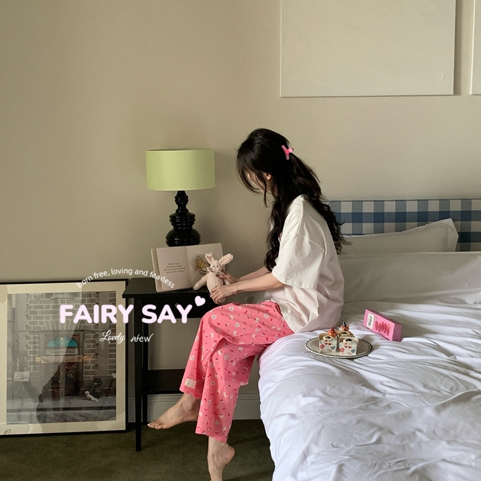 91家纺网 家纺一手货源 找家纺 （总）妍景2025新款宅家少女睡衣短袖长裤