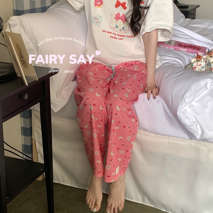 91家纺网 家纺一手货源 找家纺 （总）妍景2025新款宅家少女睡衣短袖长裤