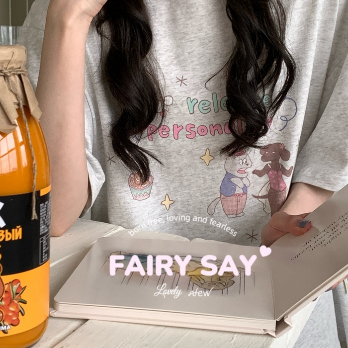 91家纺网 家纺一手货源 找家纺 妍景2025新款宅家少女睡衣短袖长裤 臭屁猫咪灰