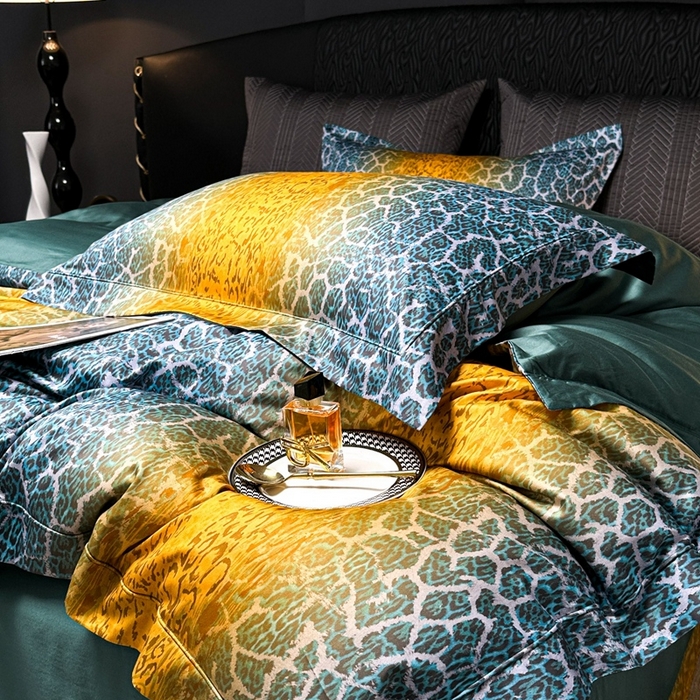 91家纺网 家纺一手货源 找家纺 仰望纺织2025新款高端色织大提花专柜加厚四件套韩式轻奢四件套 兰卡