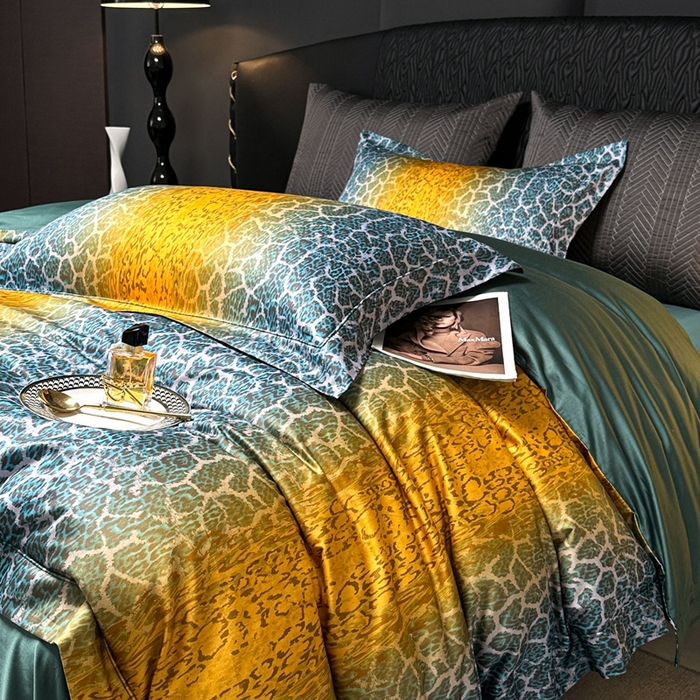 91家纺网 家纺一手货源 找家纺 仰望纺织2025新款高端色织大提花专柜加厚四件套韩式轻奢四件套 兰卡