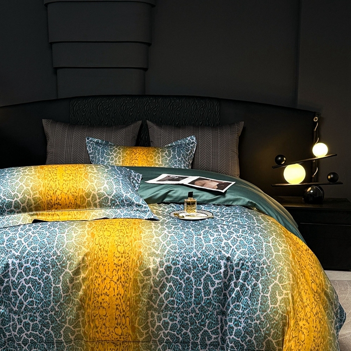 91家纺网 家纺一手货源 找家纺 仰望纺织2025新款高端色织大提花专柜加厚四件套韩式轻奢四件套 兰卡