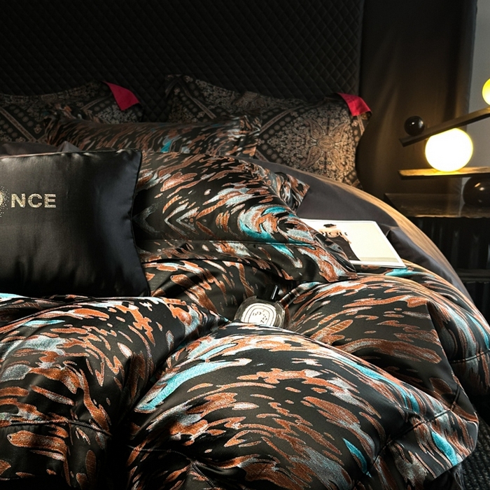 91家纺网 家纺一手货源 找家纺 仰望纺织2025新款高端色织大提花专柜加厚四件套韩式轻奢四件套 揽月