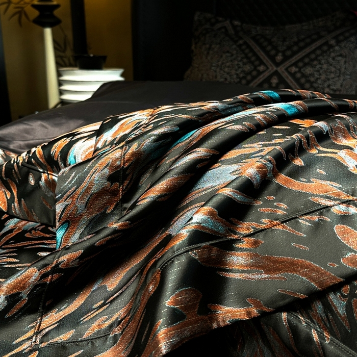 91家纺网 家纺一手货源 找家纺 仰望纺织2025新款高端色织大提花专柜加厚四件套韩式轻奢四件套 揽月