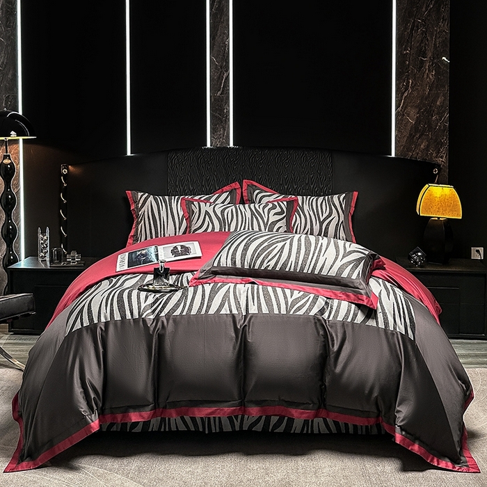 仰望纺织2025新款高端色织大提花专柜加厚四件套韩式轻奢四件套 烈焰斑马